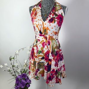 Women’s Floral Mustard Seed Sun Dress Size S EUC